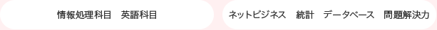 情報処理科目　英語科目 ネットビジネス　統計　データベース　問題解決力